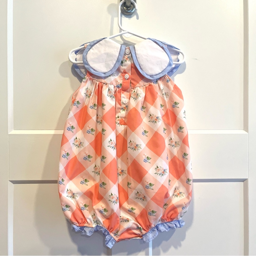 Busy Bee Smocks Classic Floral Bubble Romper Size 3T - Picture 3 of 8